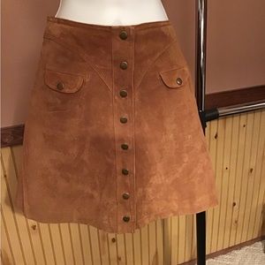 Anthropologie faux leather/suede skirt